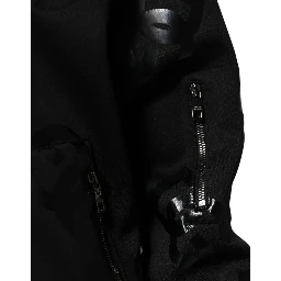 Black Wool Logo DG Mania Men Bomber Jacket