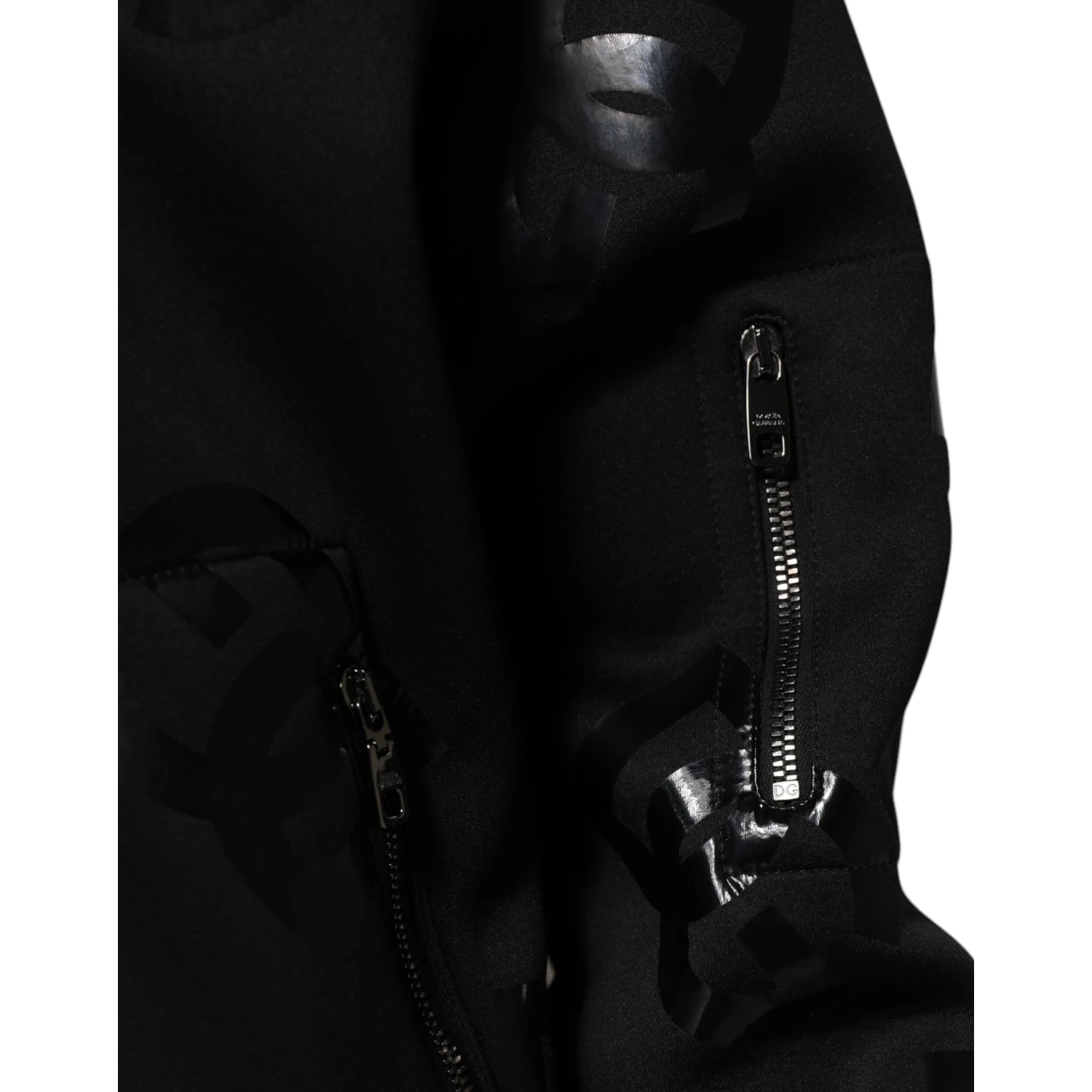 Black Wool Logo DG Mania Men Bomber Jacket