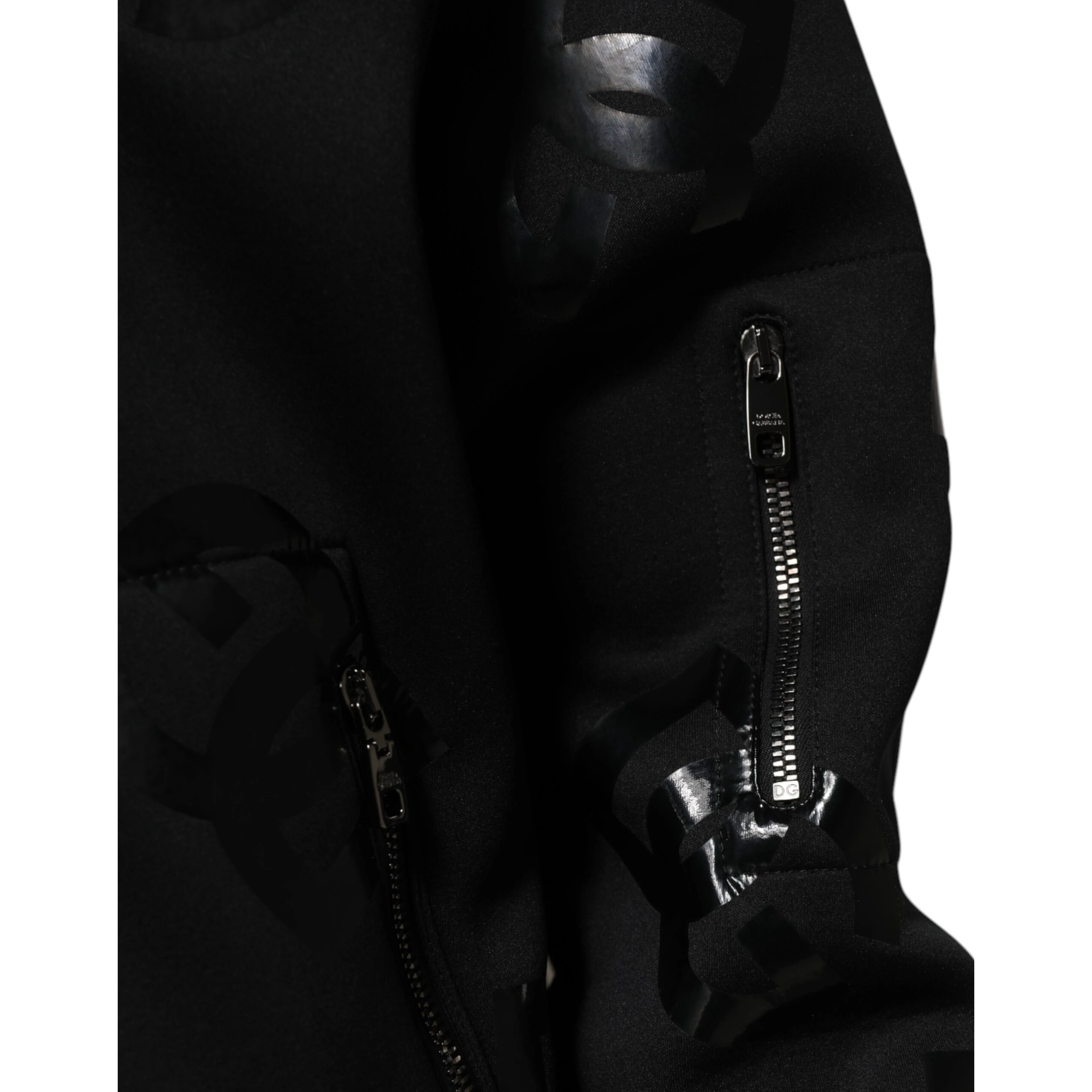 Black Wool Logo DG Mania Men Bomber Jacket