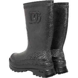 Metallic Gray Pull On Rain Boots Shoes