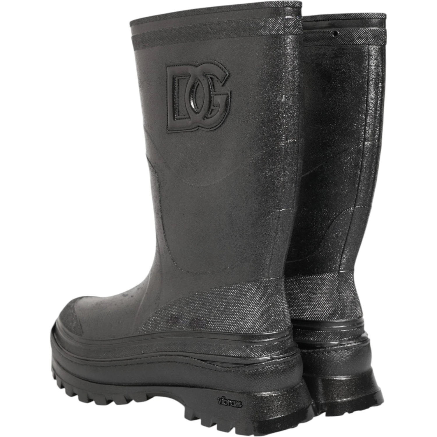 Metallic Gray Pull On Rain Boots Shoes