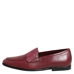 Burgundy Leather Formal Slip On Shoes