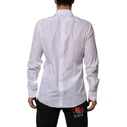 White Bib Cotton Poplin GOLD Men Formal Shirt