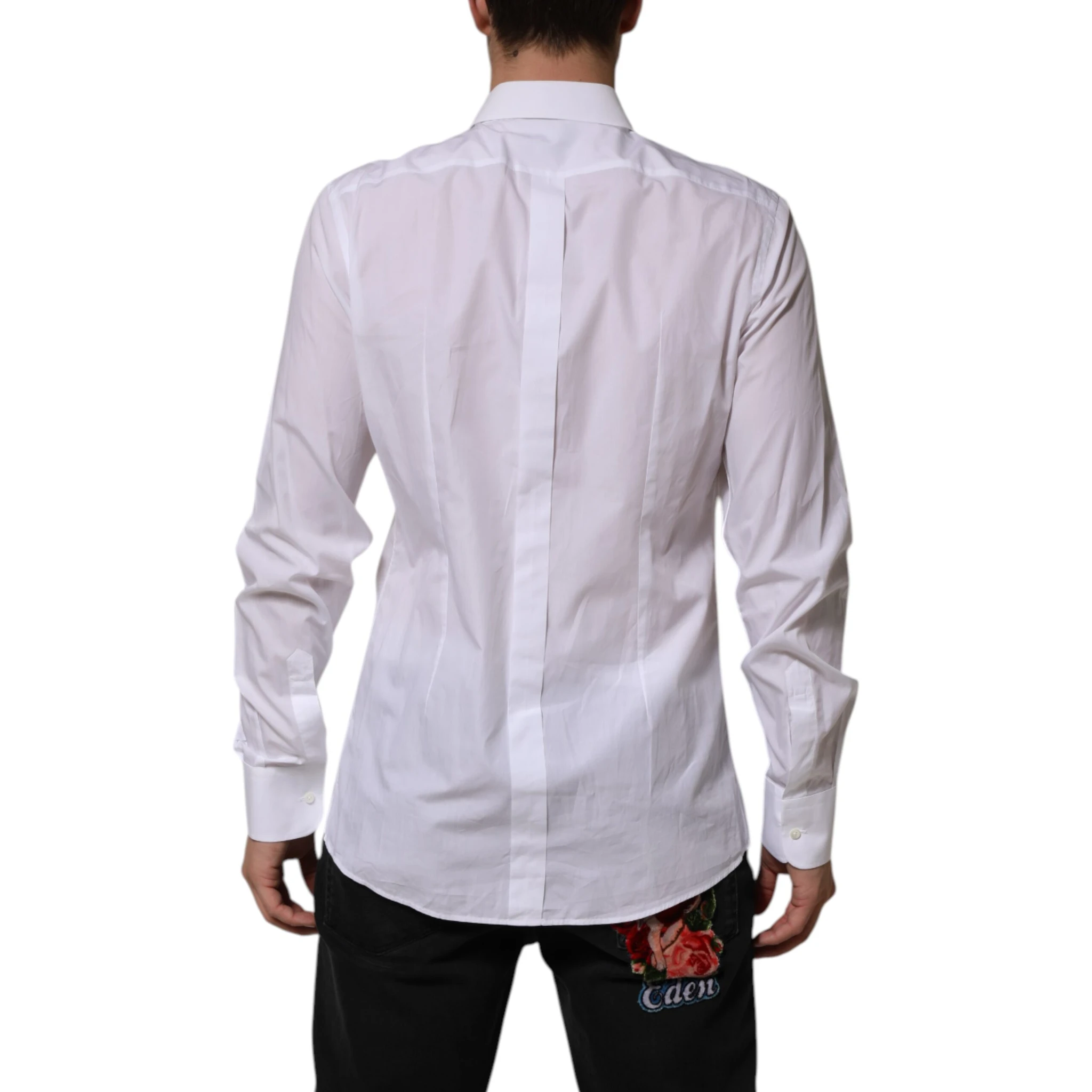 White Bib Cotton Poplin GOLD Men Formal Shirt