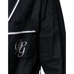 Dark Blue DG Embroidery Jacket Robe Blazer