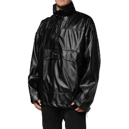 Black Polyester Logo Plaque Bomber Jacket