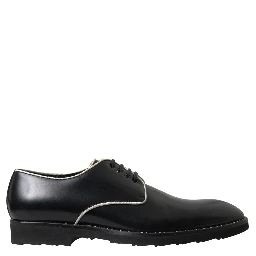 Black White Leather Formal Dress Shoes