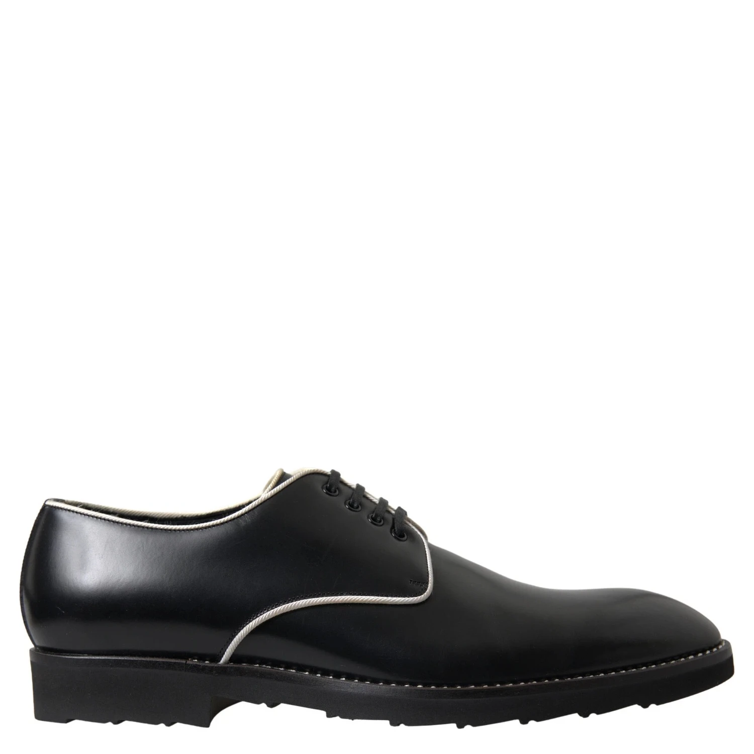 Black White Leather Formal Dress Shoes