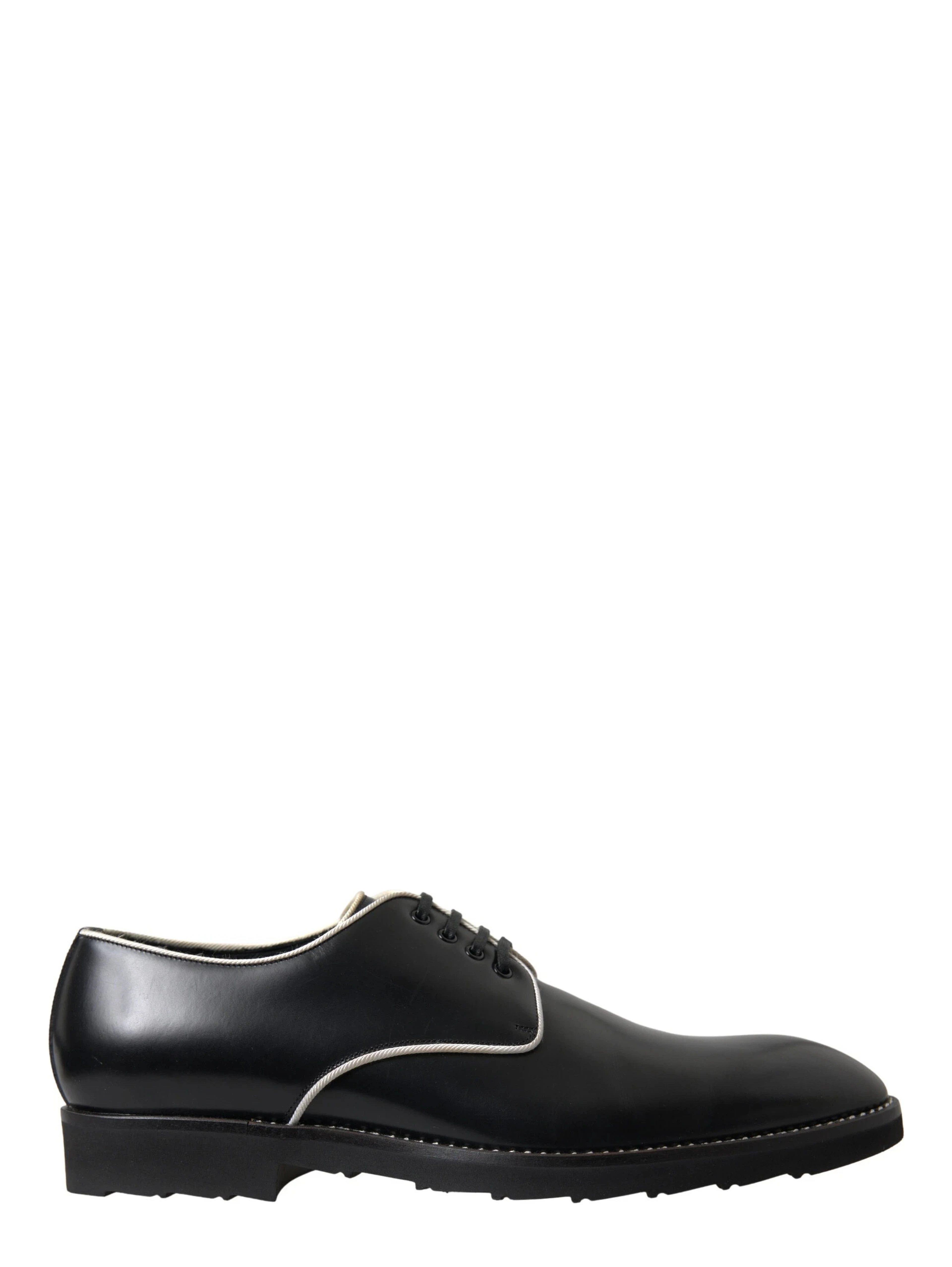 Black White Leather Formal Dress Shoes