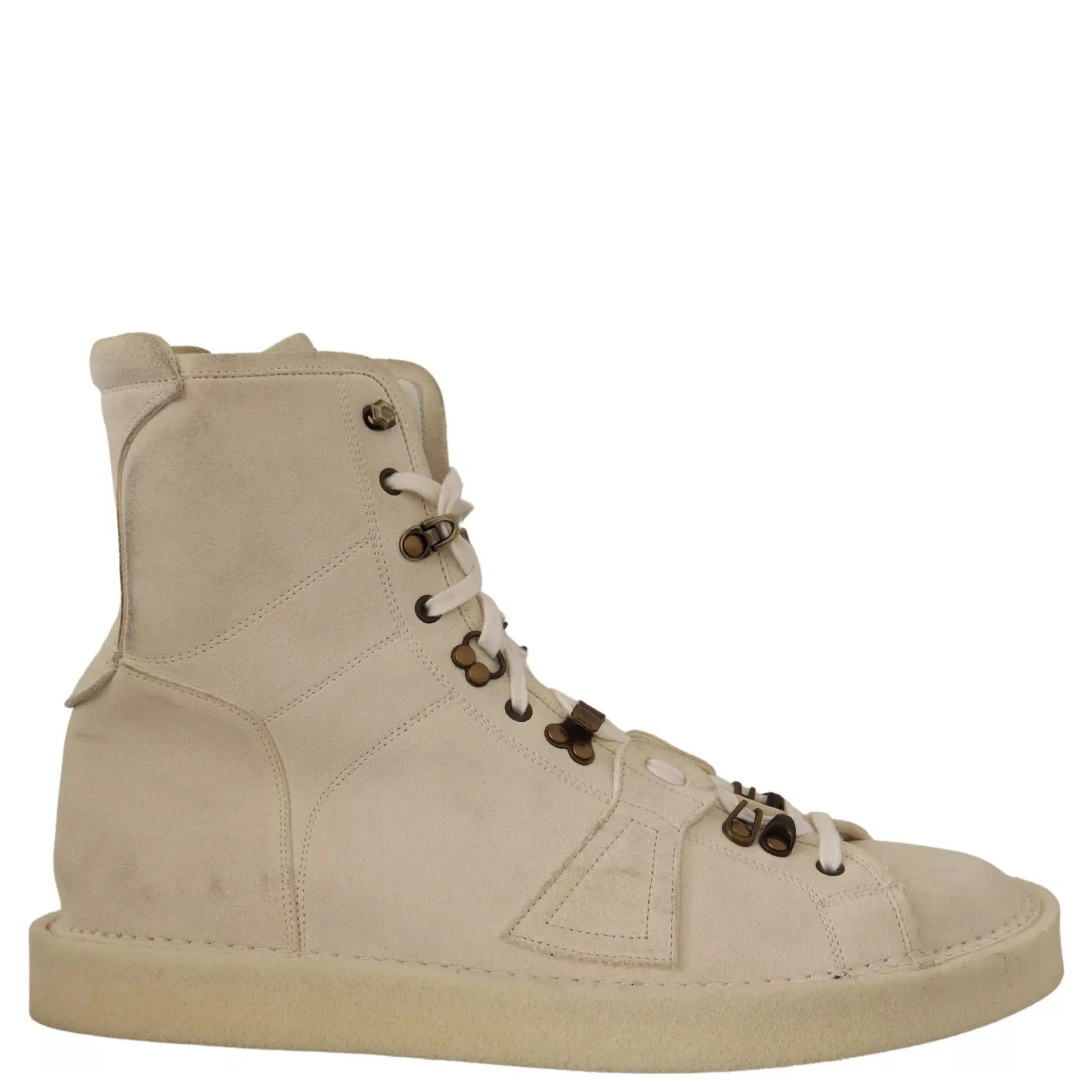 White Leather Lace Up Mens Boots