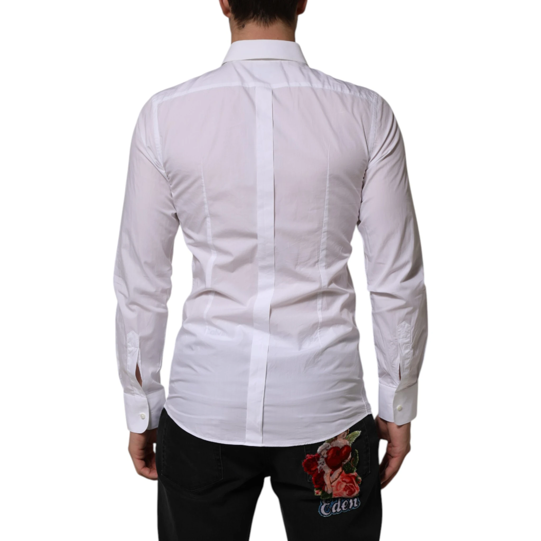 White Bib Cotton Poplin GOLD Men Formal Shirt