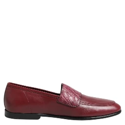 Burgundy Leather Formal Slip On Shoes