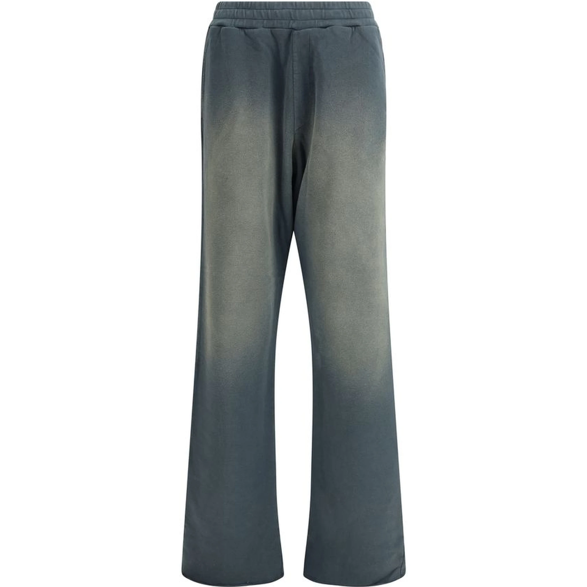 Blue Cotton Casual Pants