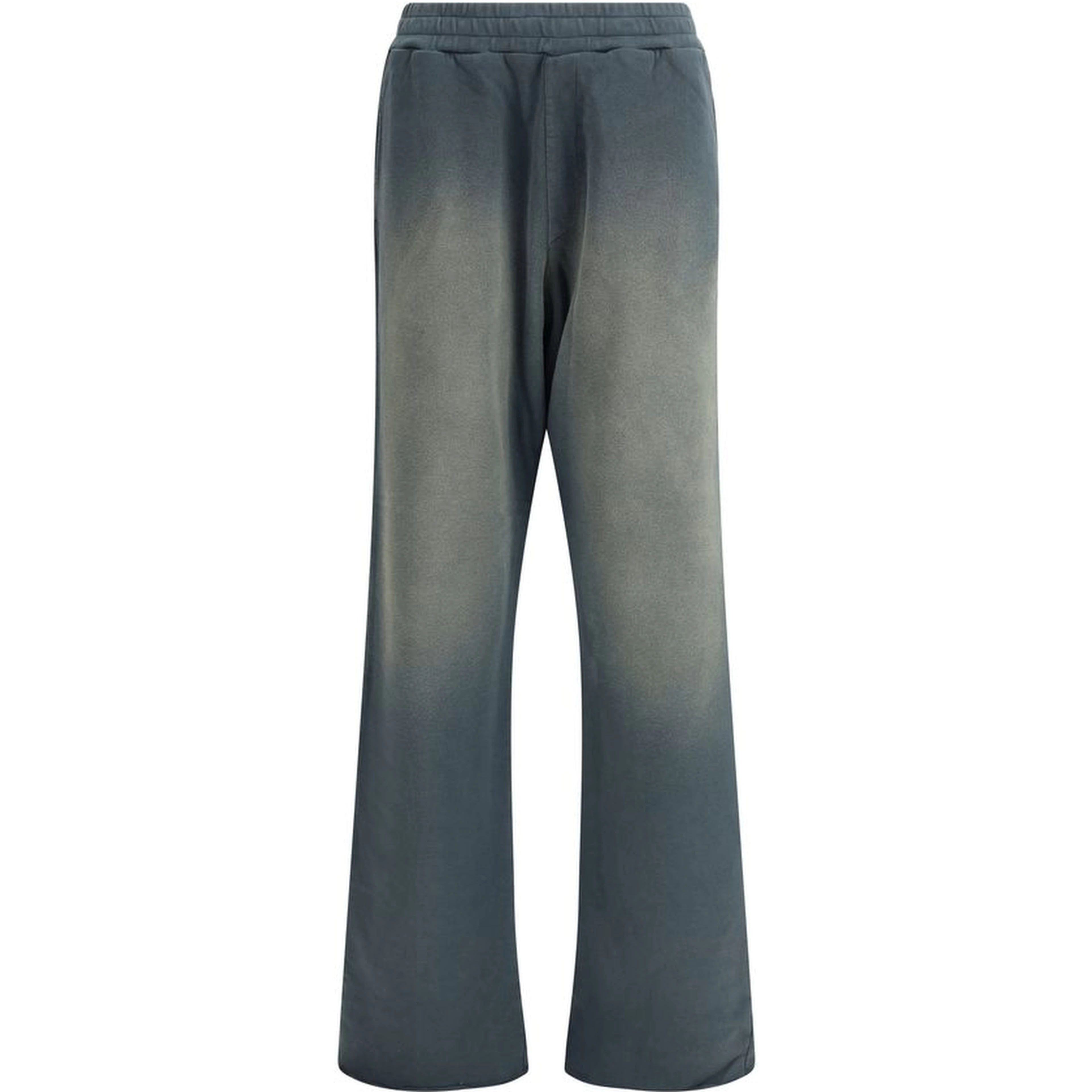 Blue Cotton Casual Pants