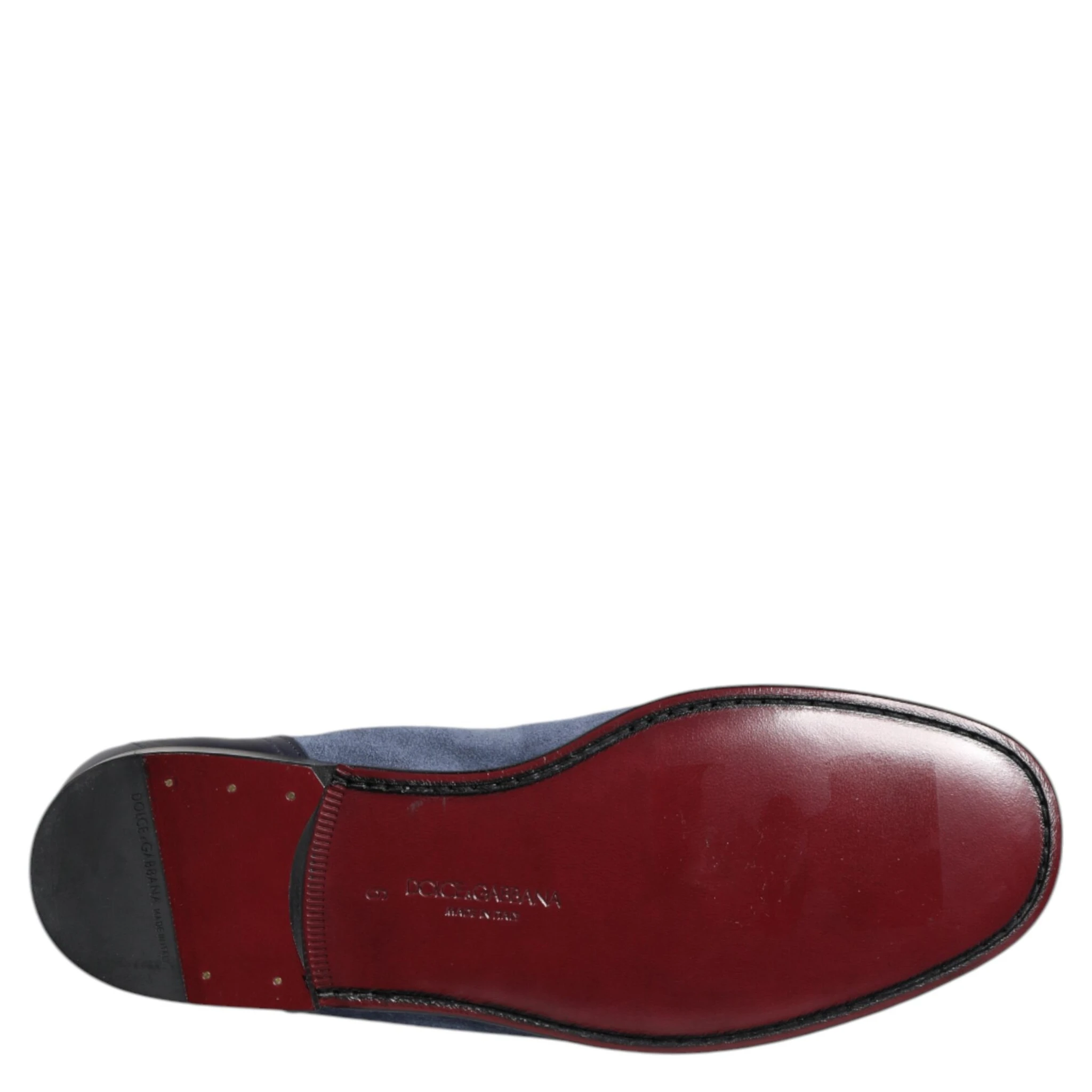 Blue Suede Leather Loafers Moccasin Shoes