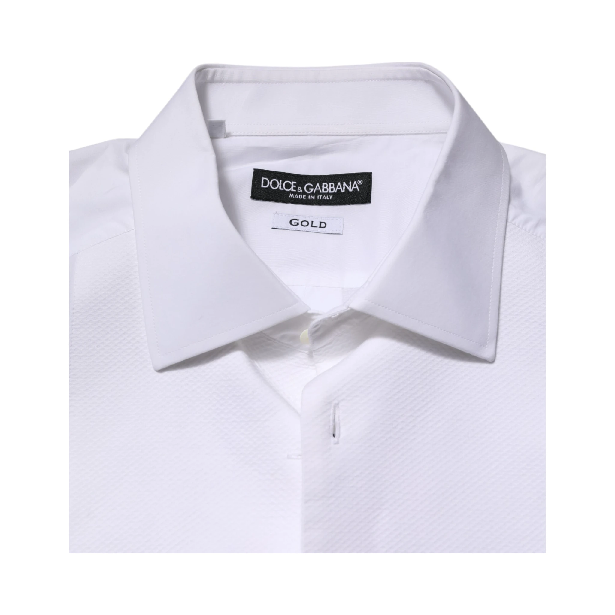 White Bib Cotton Poplin GOLD Men Formal Shirt