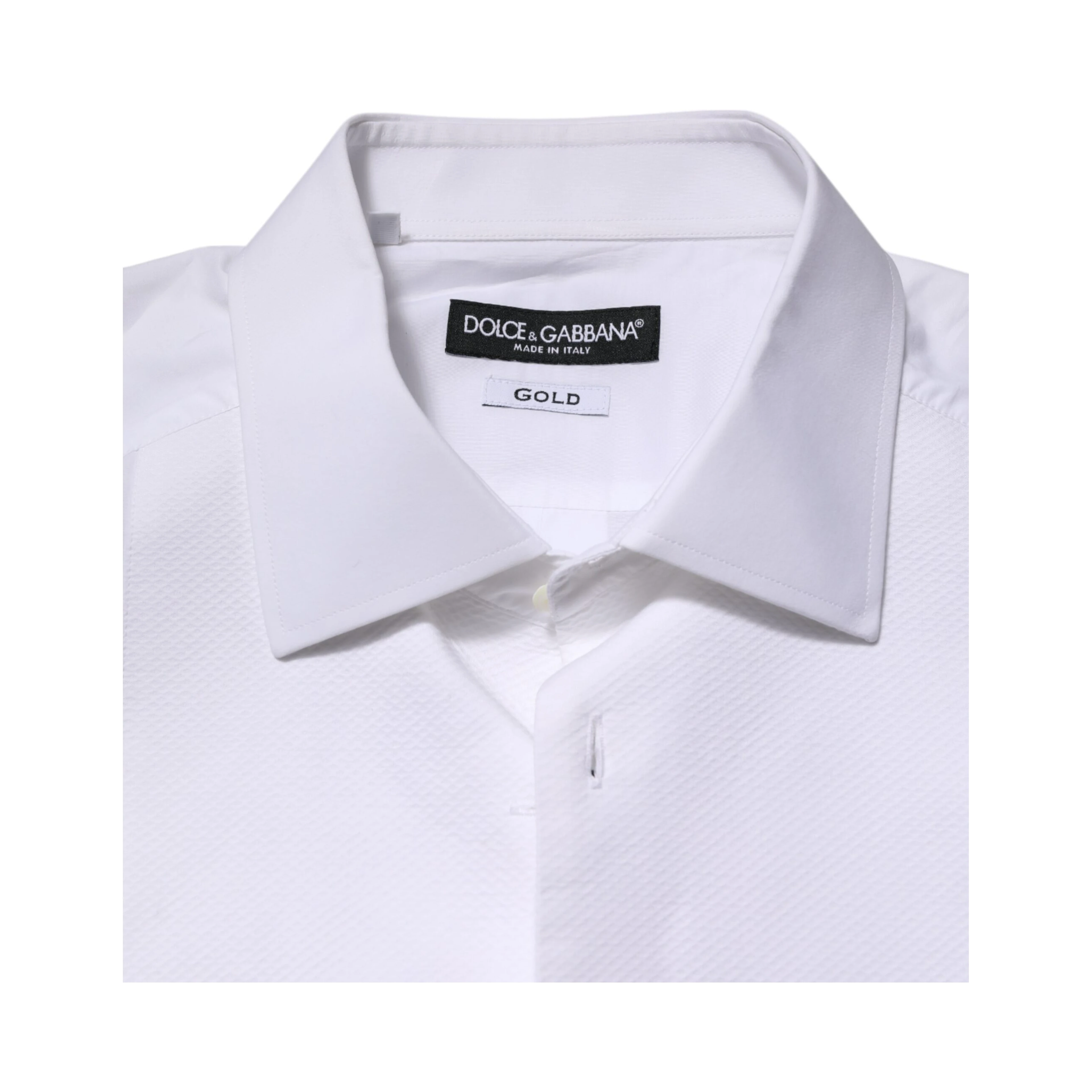 White Bib Cotton Poplin GOLD Men Formal Shirt