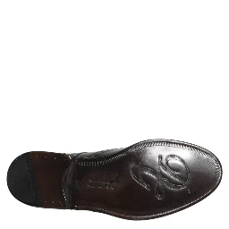 Black Leather Derby Wingtip Formal Shoes