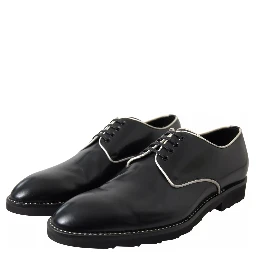 Black White Leather Formal Dress Shoes