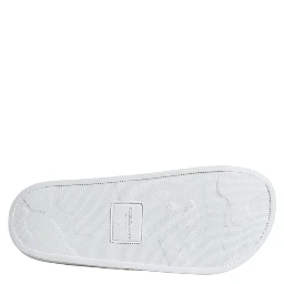 White Leather Slides Sandals Beachwear Shoes