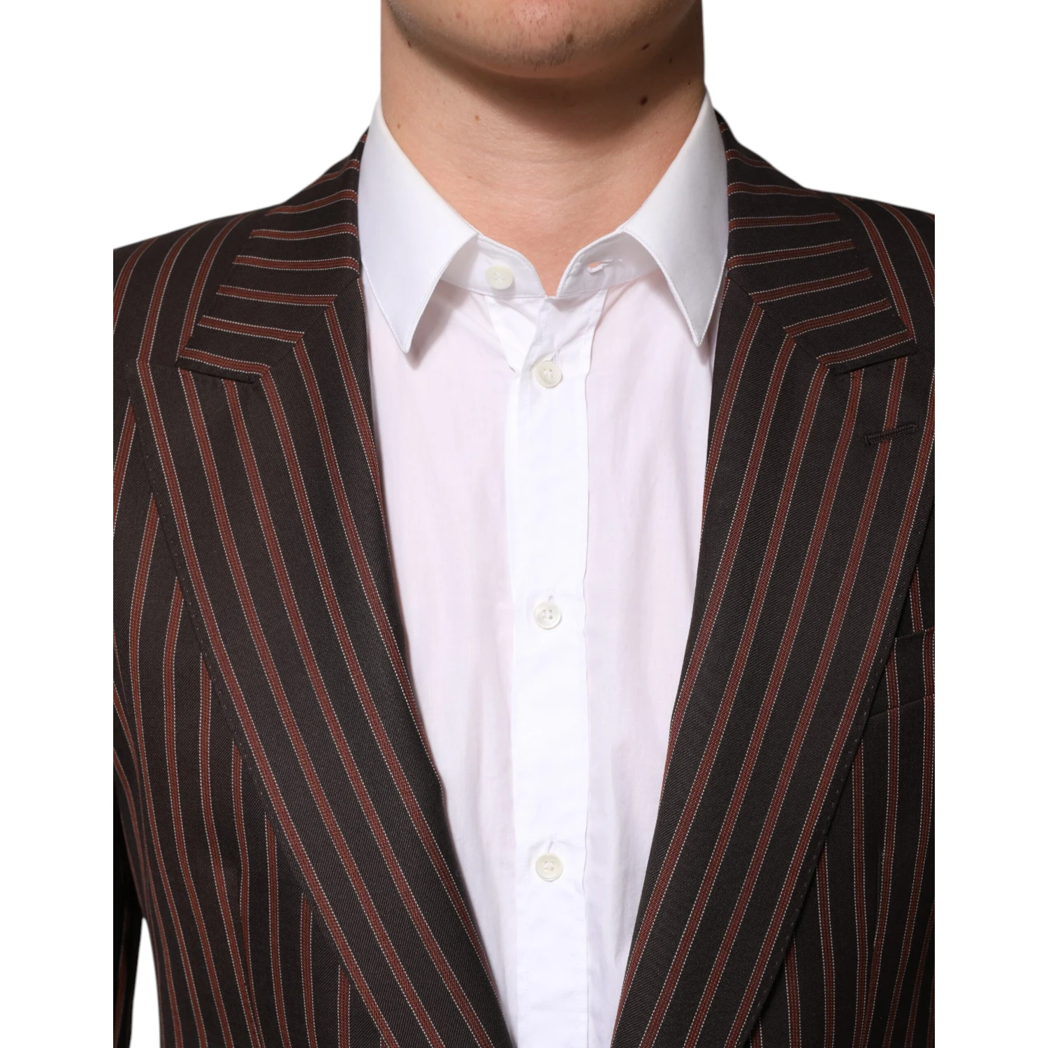 Black Brown Stripe Single Breasted Blazer