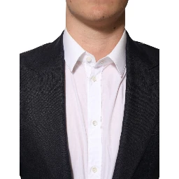 Dark Blue Single Breasted Men Suit Blazer