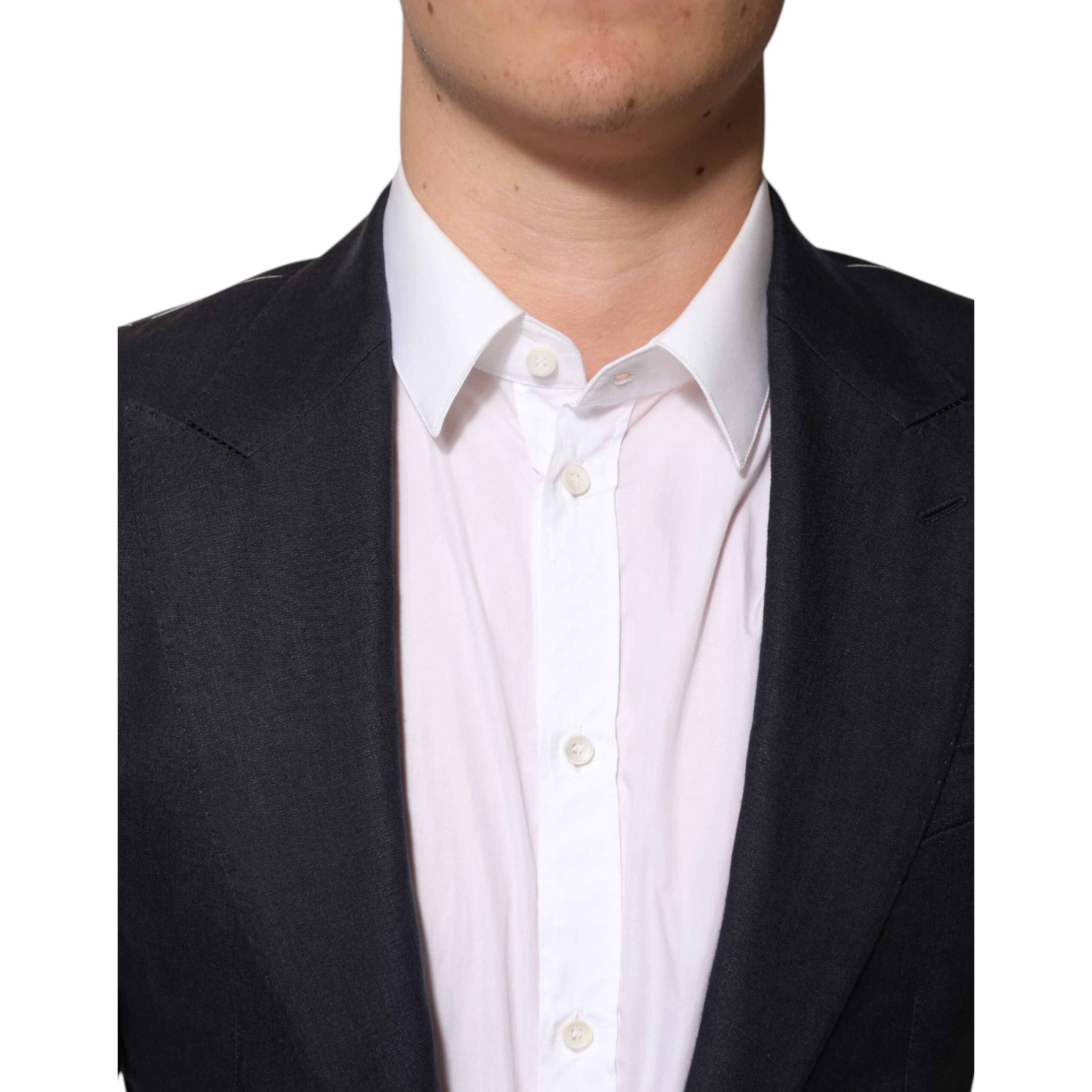 Dark Blue Single Breasted Men Suit Blazer