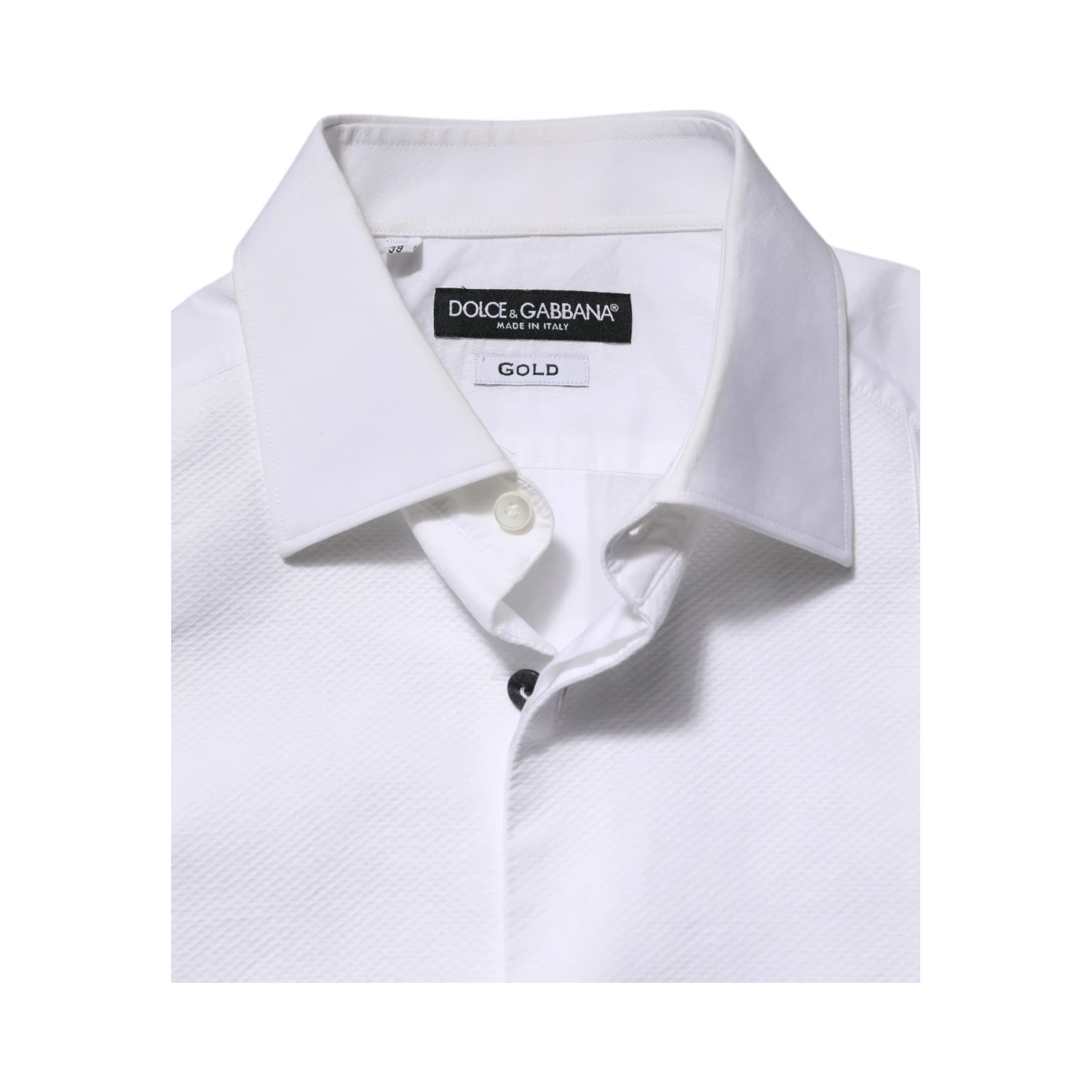 White Bib Cotton Poplin GOLD Men Formal Shirt