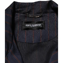 Blue Red Striped Logo Plaque Full Zip Jacket