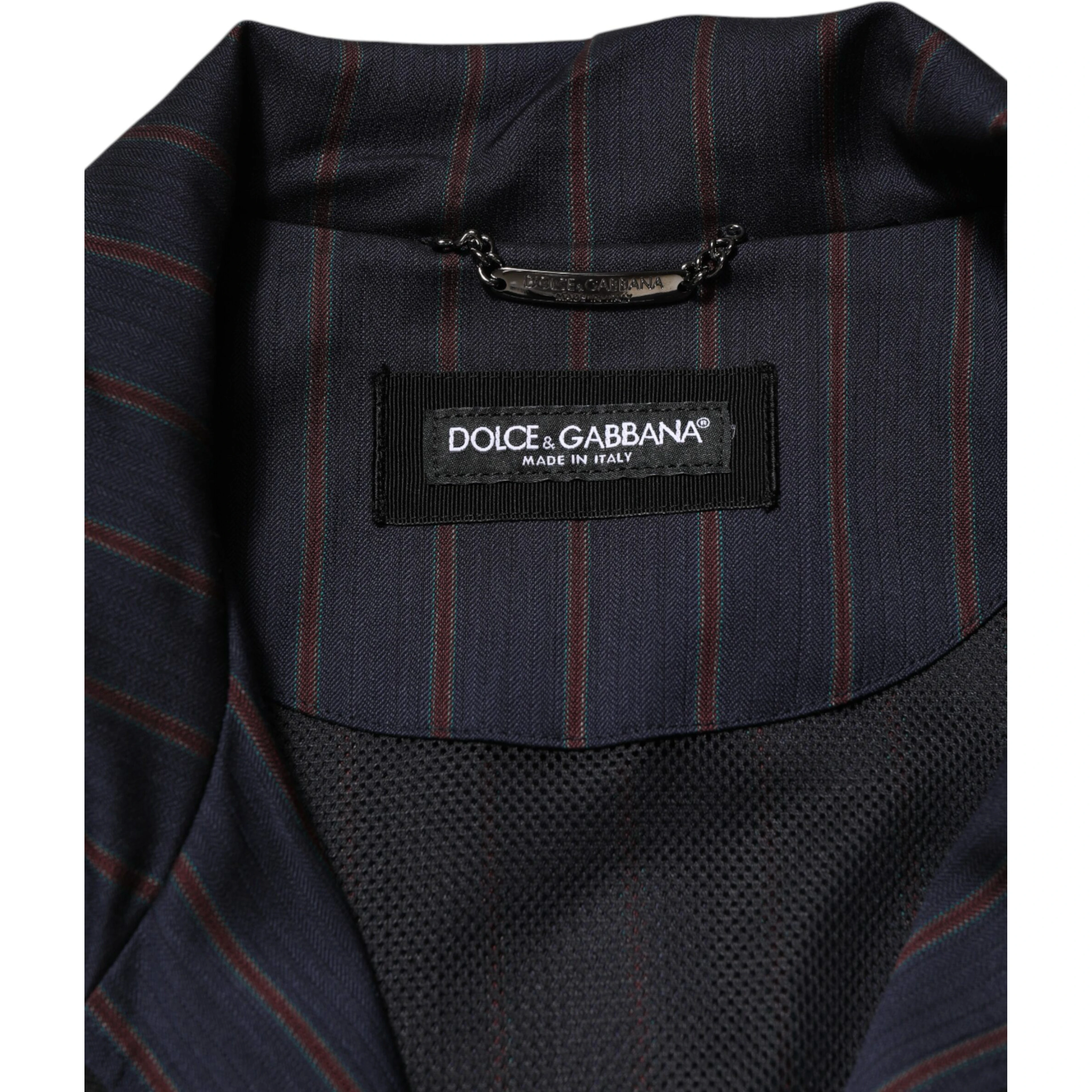 Blue Red Striped Logo Plaque Full Zip Jacket
