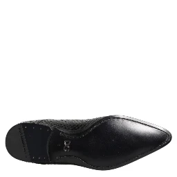 Black Exotic Leather Lace Up Derby Shoes
