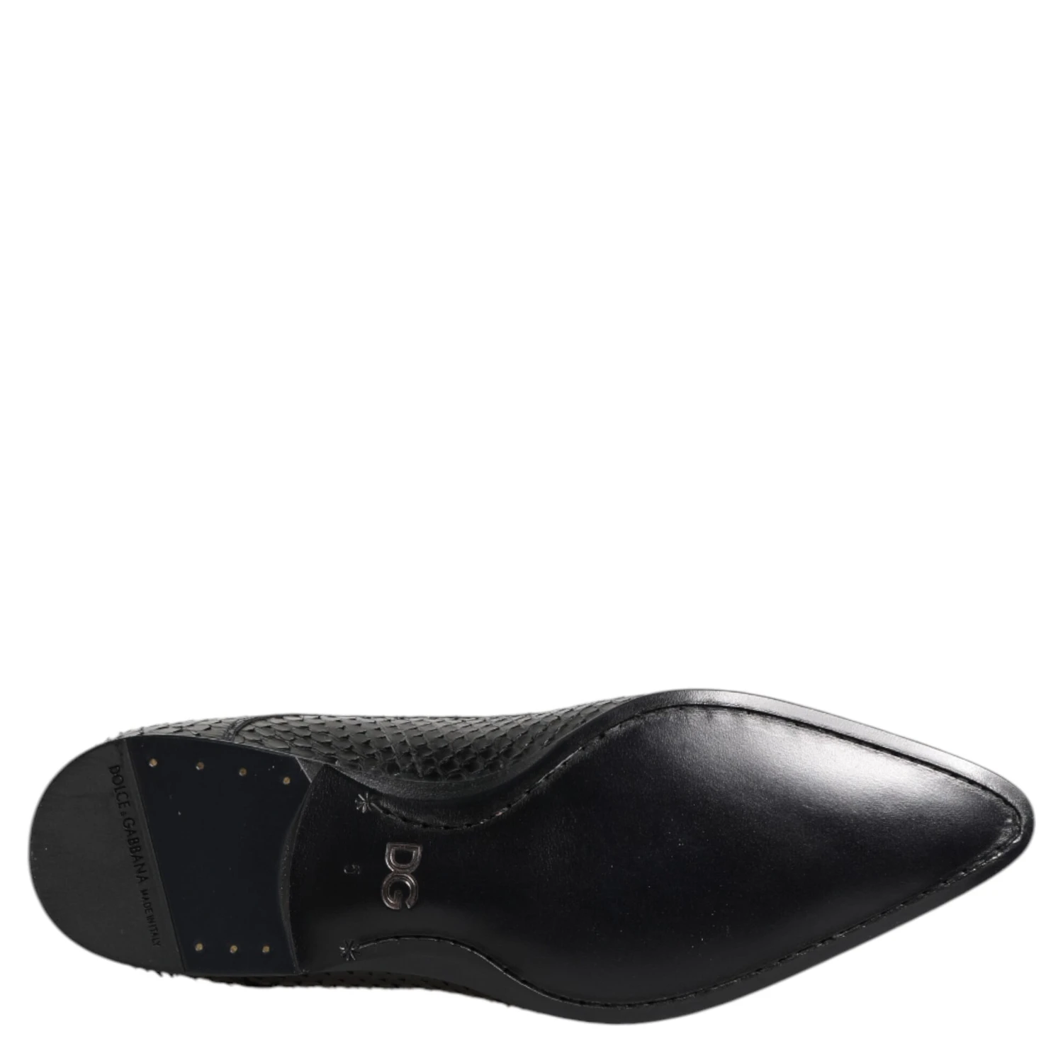 Black Exotic Leather Lace Up Derby Shoes