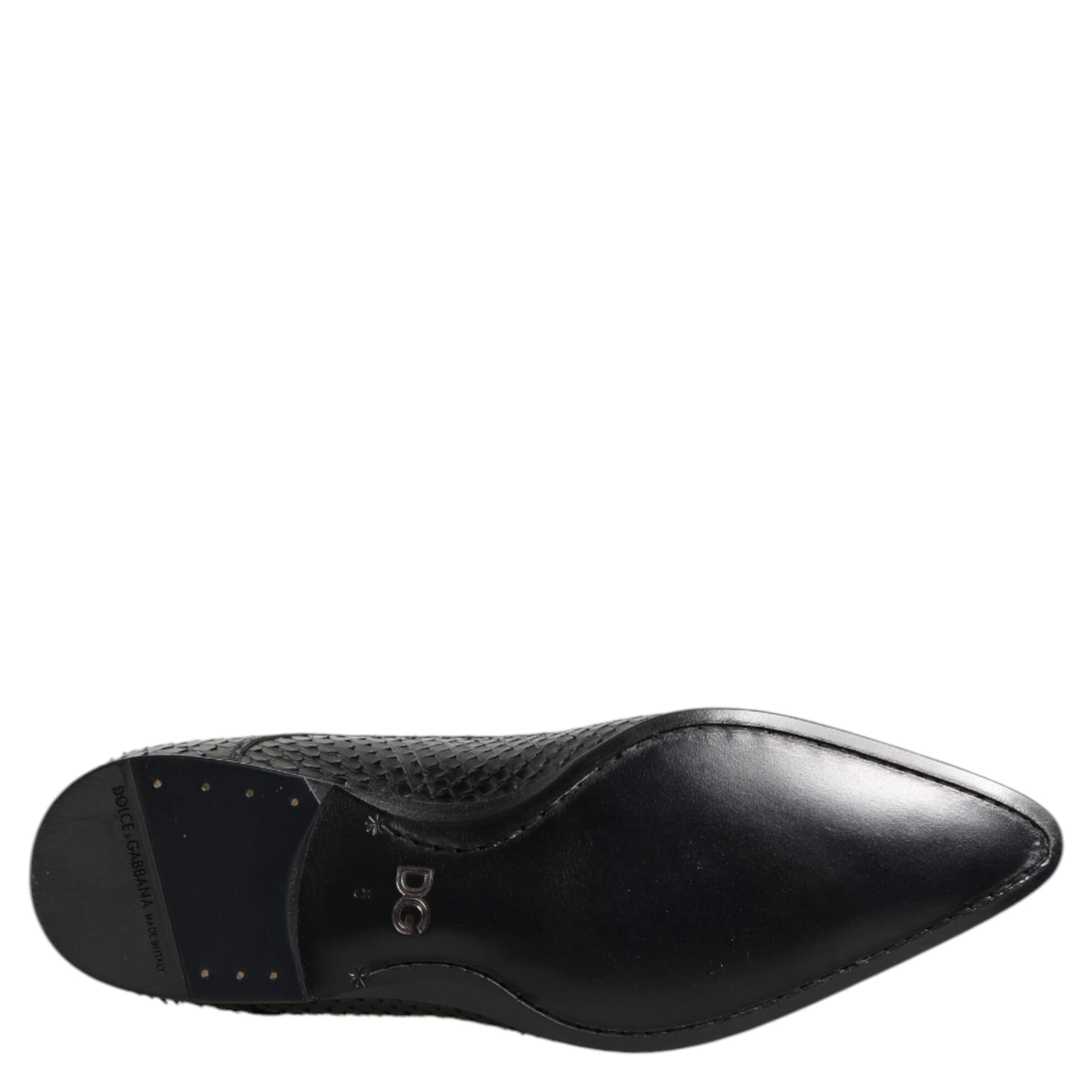 Black Exotic Leather Lace Up Derby Shoes