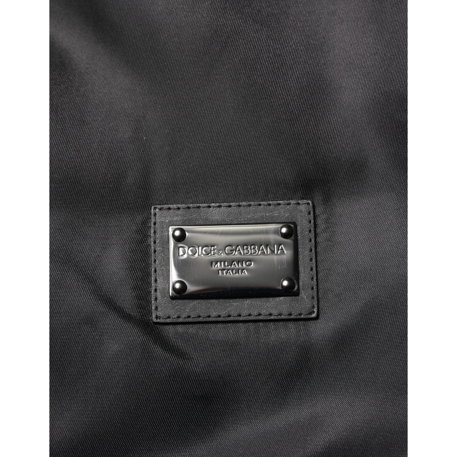 Black Polyester Logo Plaque Bomber Jacket
