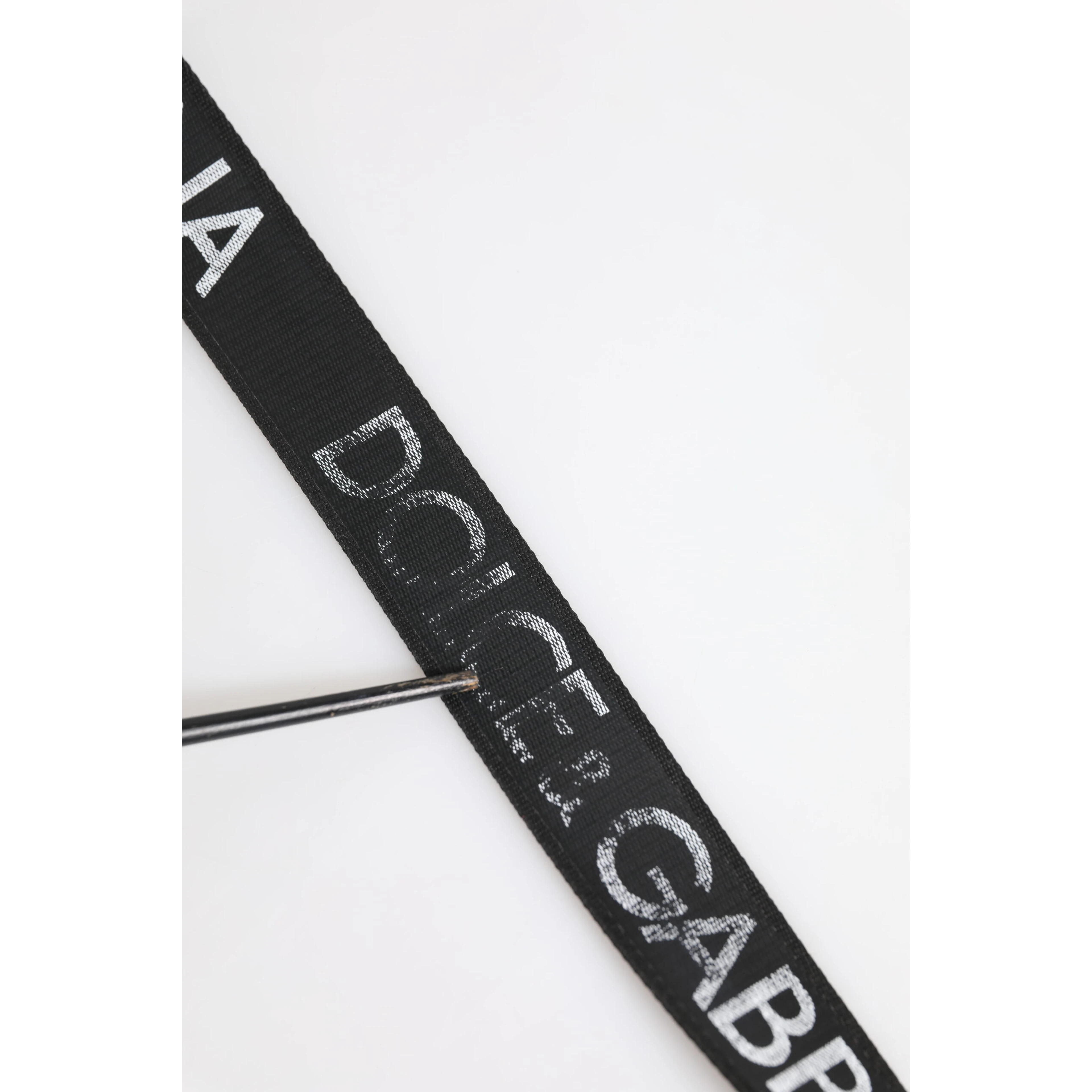 Black Polyester Leather Metal Buckle Belt