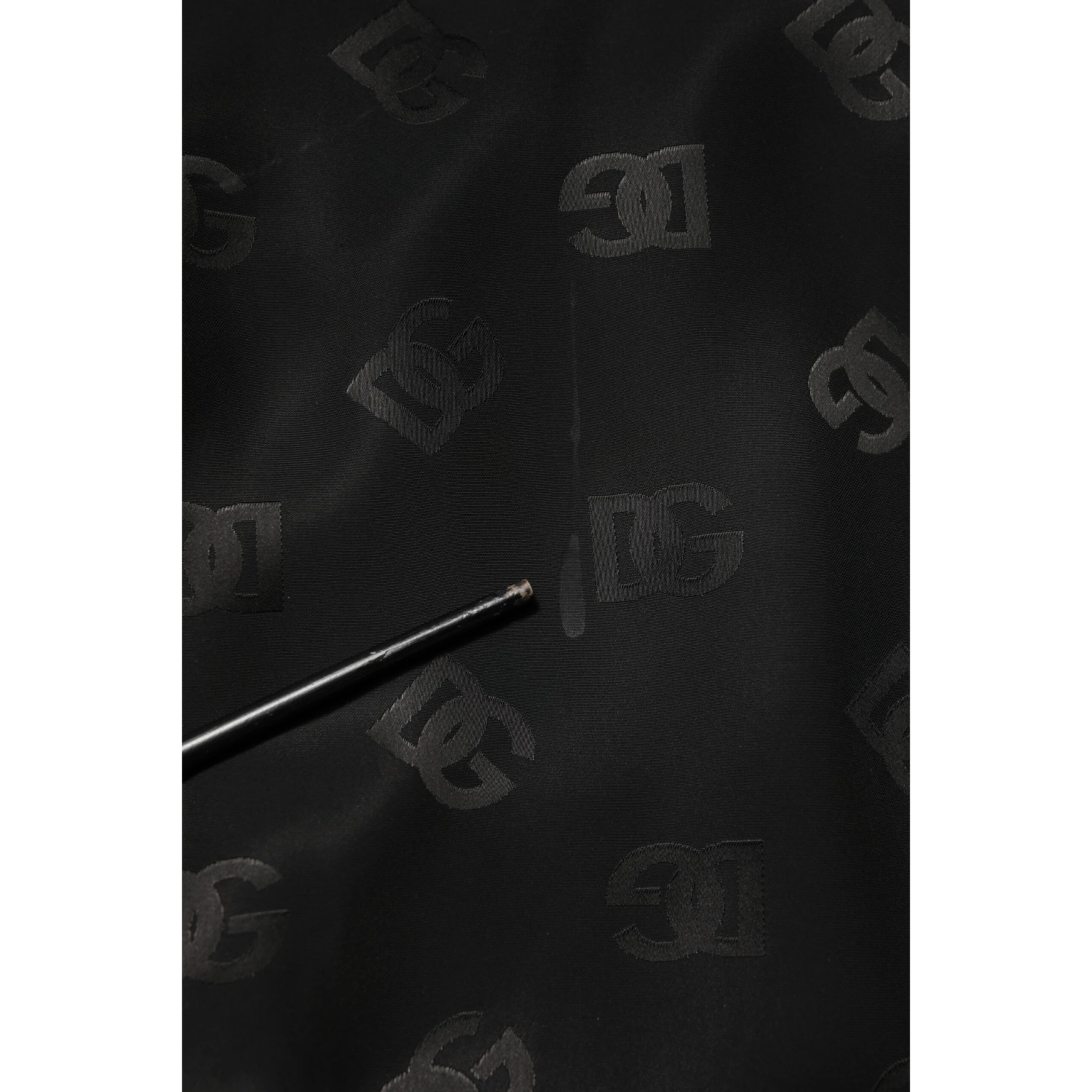 Black Polyester Logo Monogram Coat Jacket