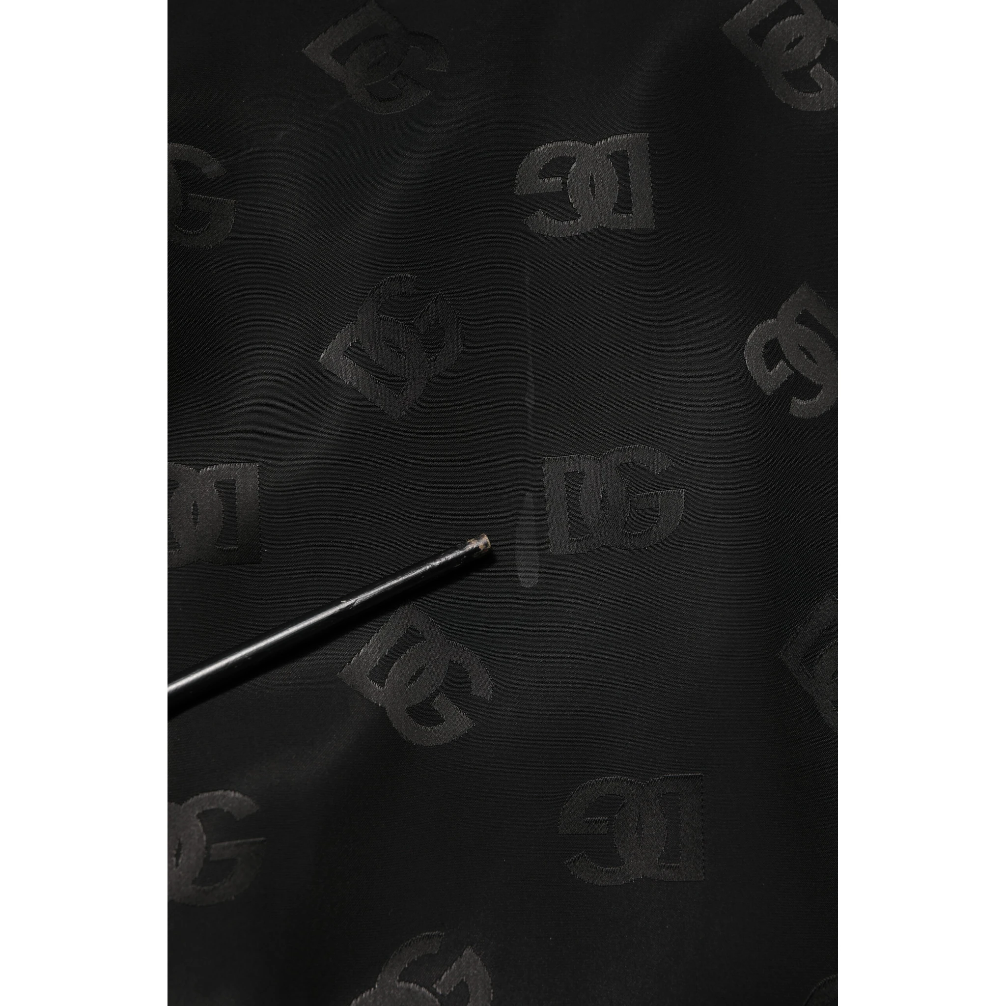 Black Polyester Logo Monogram Coat Jacket