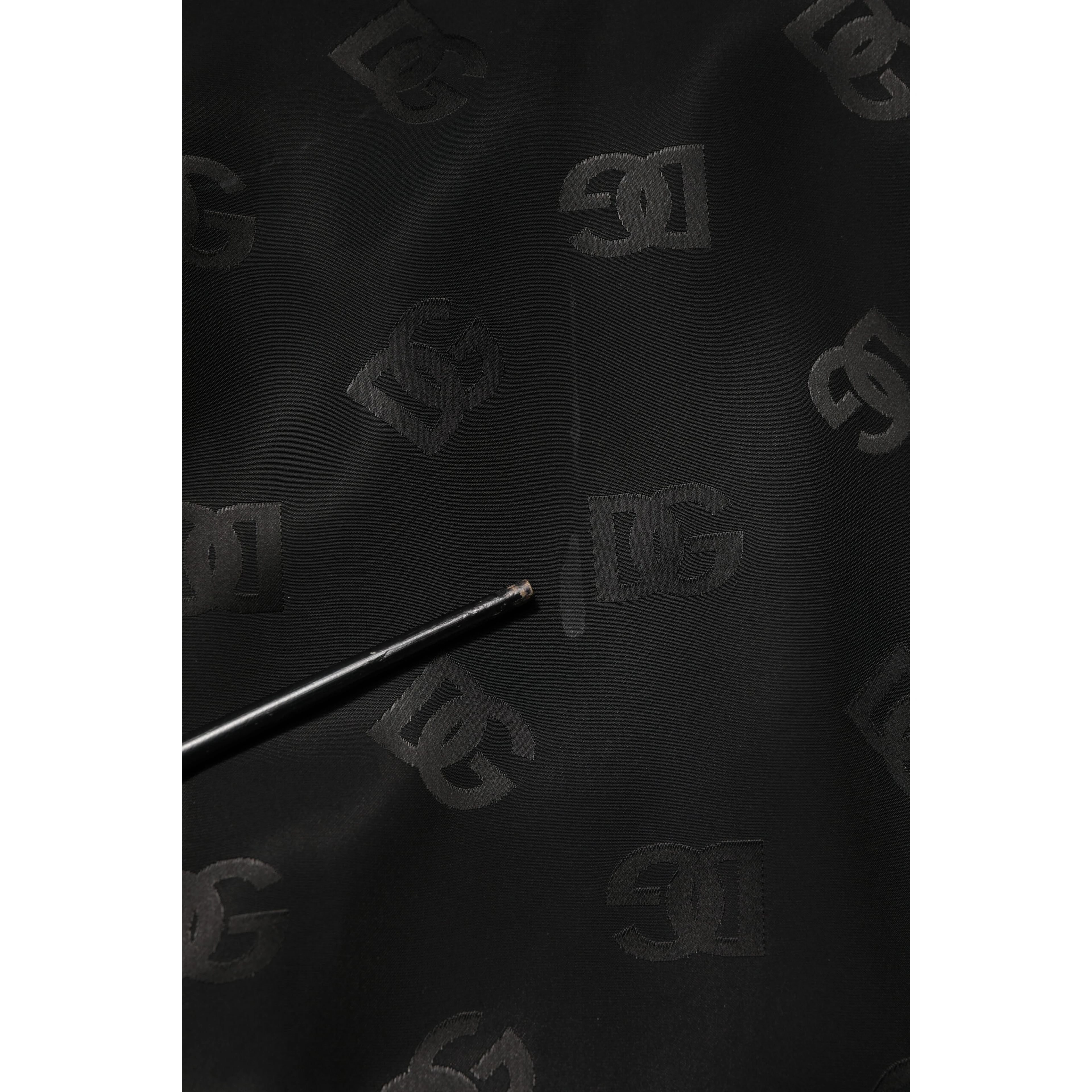 Black Polyester Logo Monogram Coat Jacket