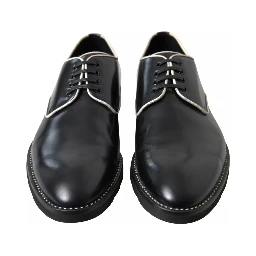 Black White Leather Formal Dress Shoes