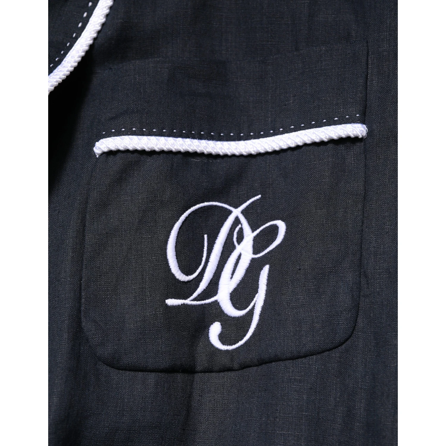Dark Blue DG Embroidery Jacket Robe Blazer
