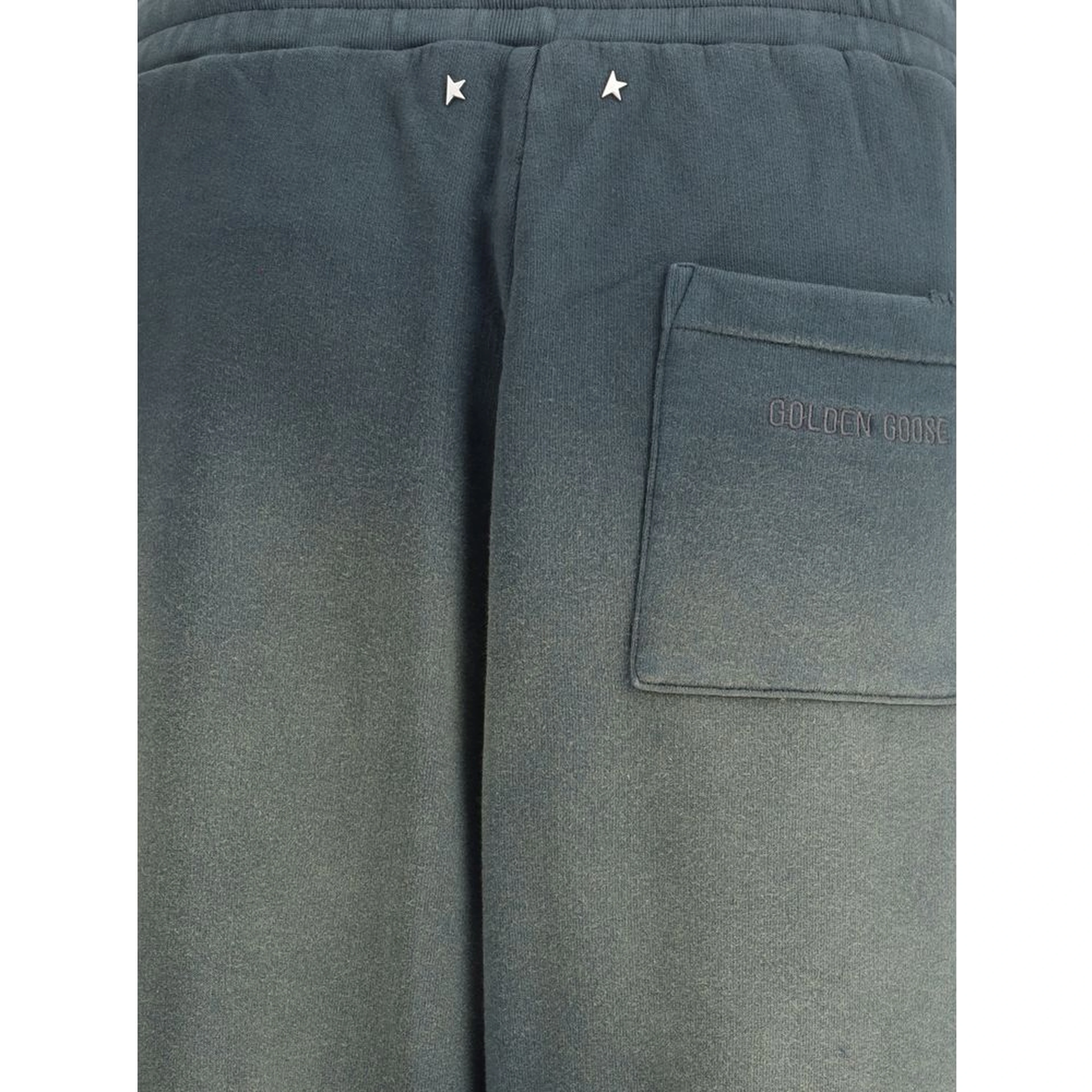 Blue Cotton Casual Pants