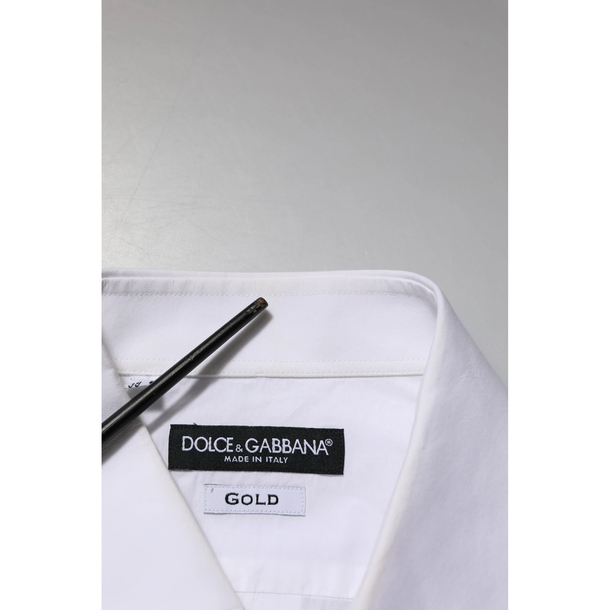 White Bib Cotton Poplin GOLD Men Formal Shirt