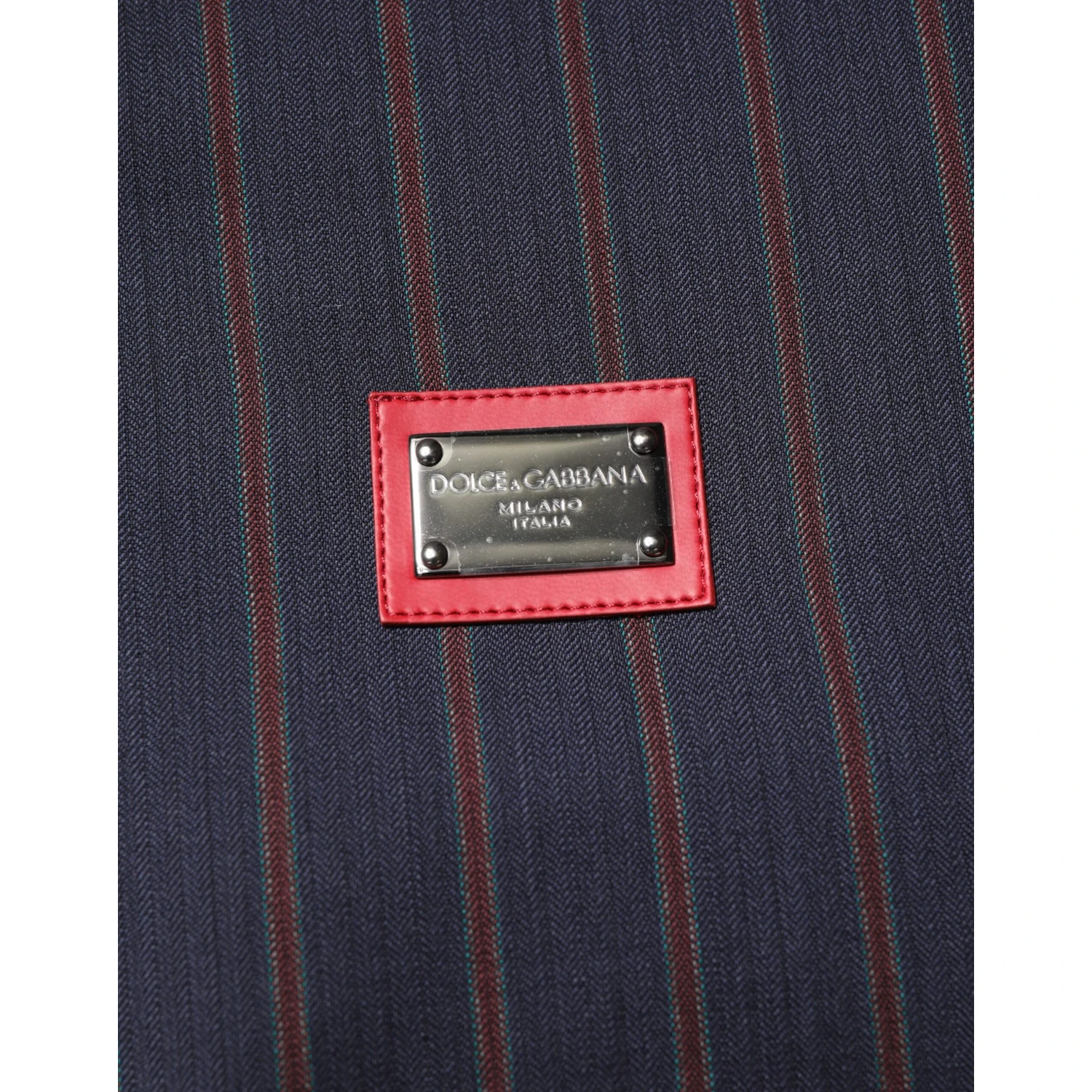 Blue Red Striped Logo Plaque Full Zip Jacket