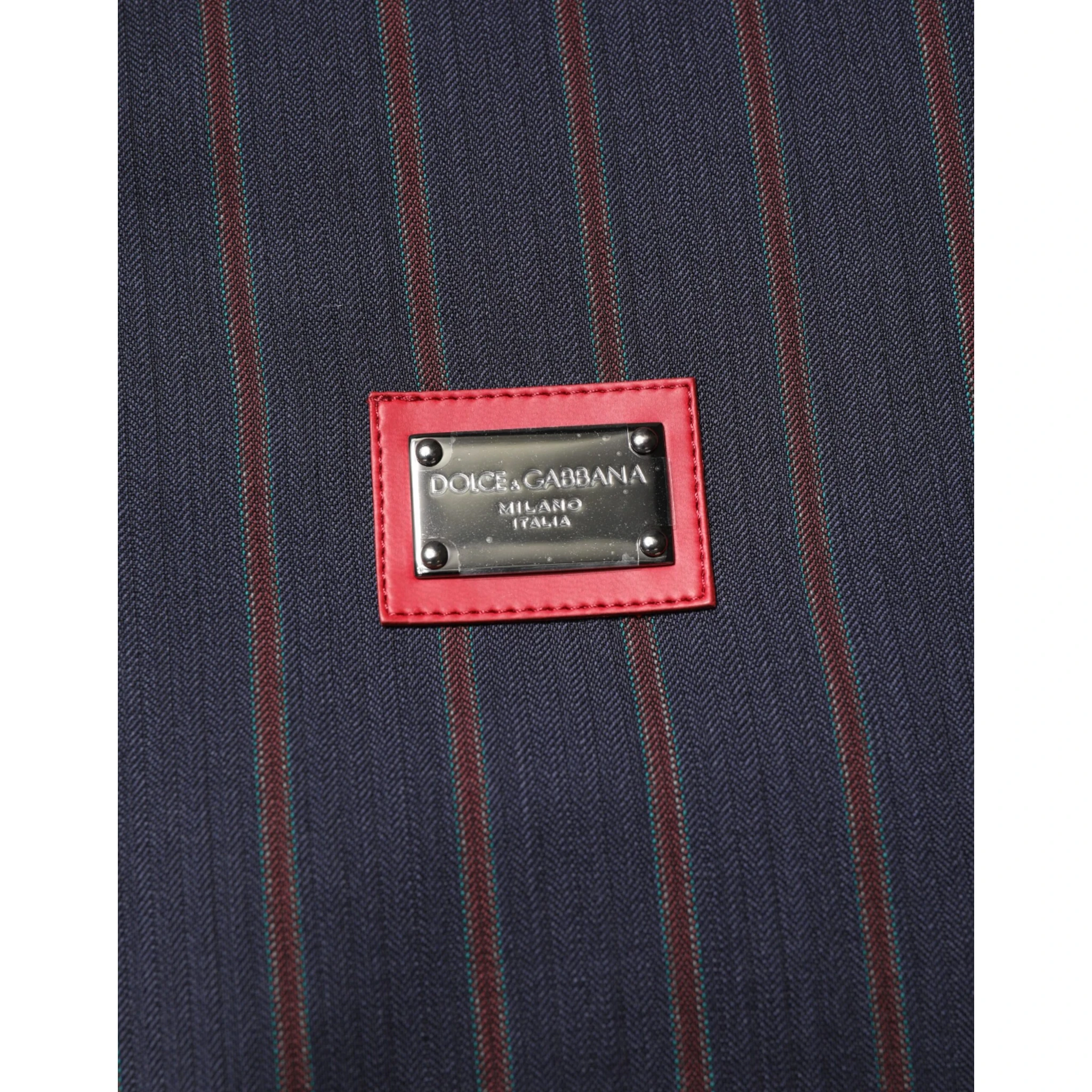 Blue Red Striped Logo Plaque Full Zip Jacket