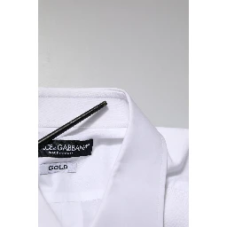 White Bib Cotton Poplin GOLD Men Formal Shirt