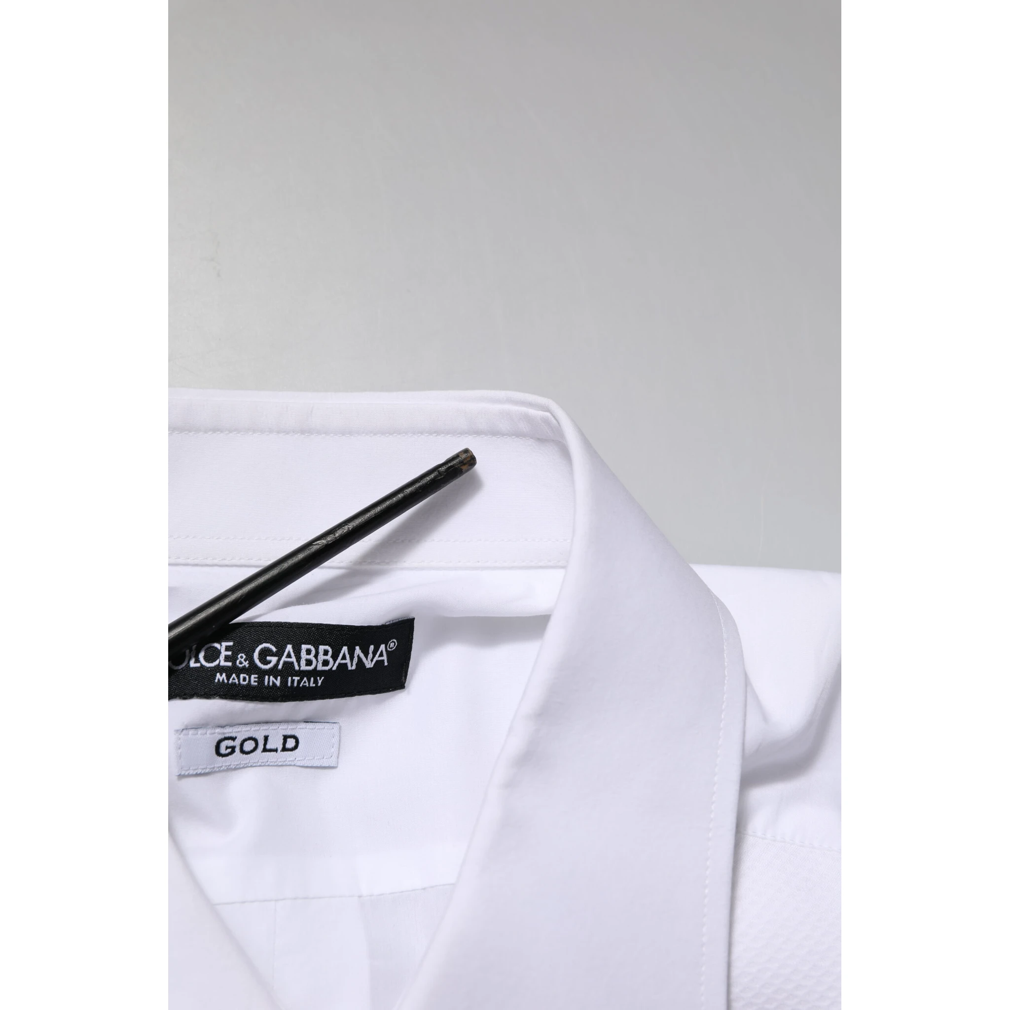 White Bib Cotton Poplin GOLD Men Formal Shirt