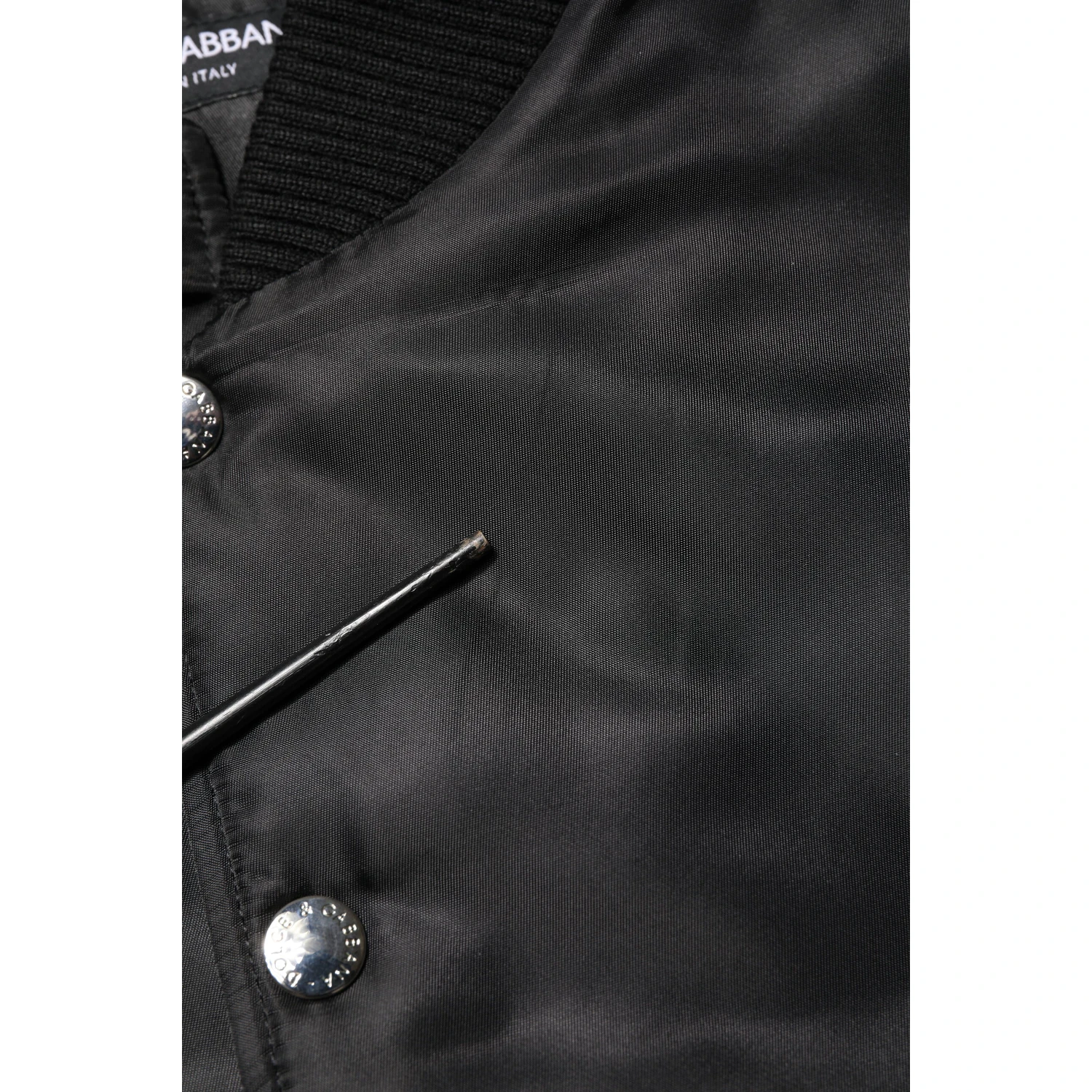 Black Polyester Logo Plaque Bomber Jacket