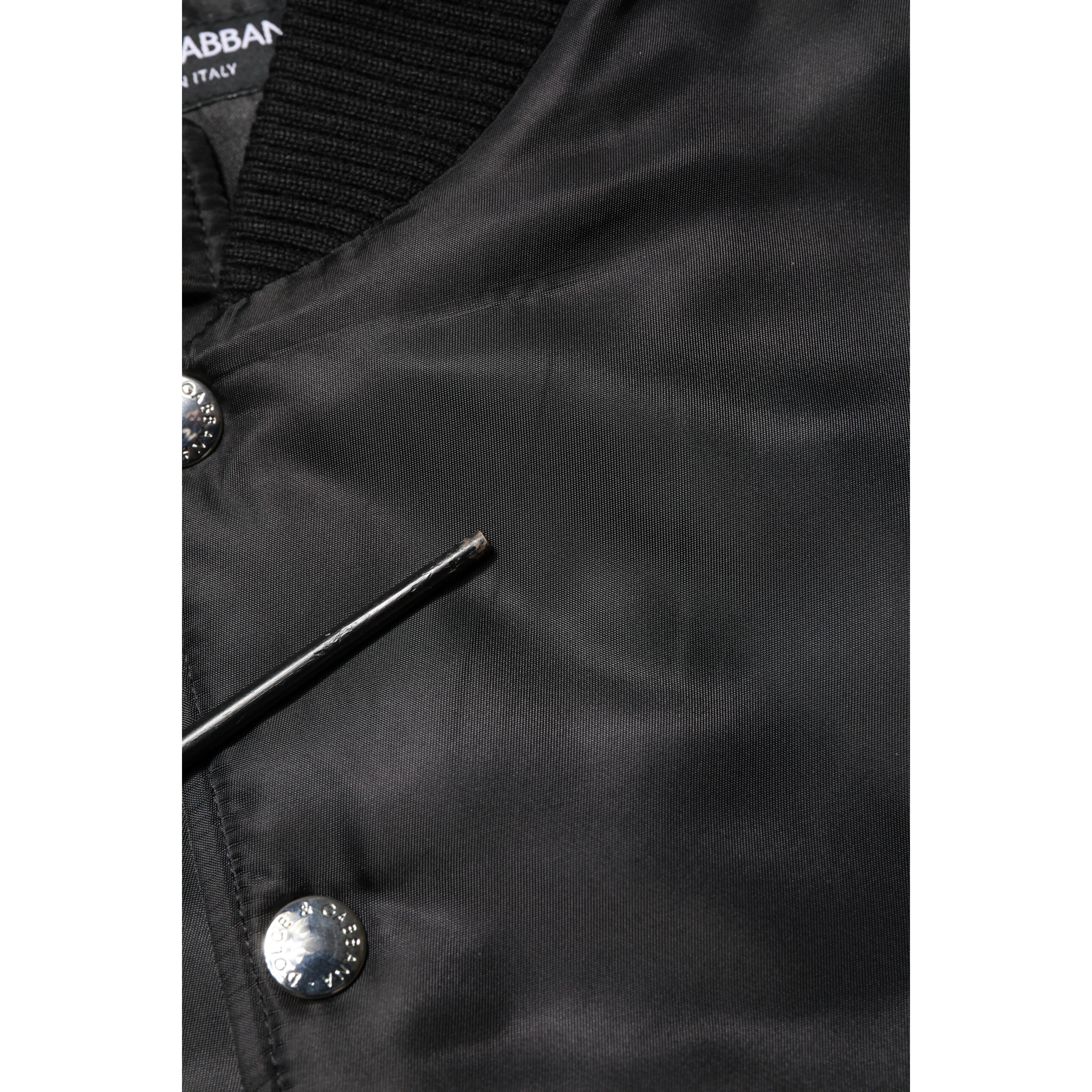 Black Polyester Logo Plaque Bomber Jacket