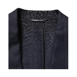 Dark Blue Single Breasted Men Suit Blazer