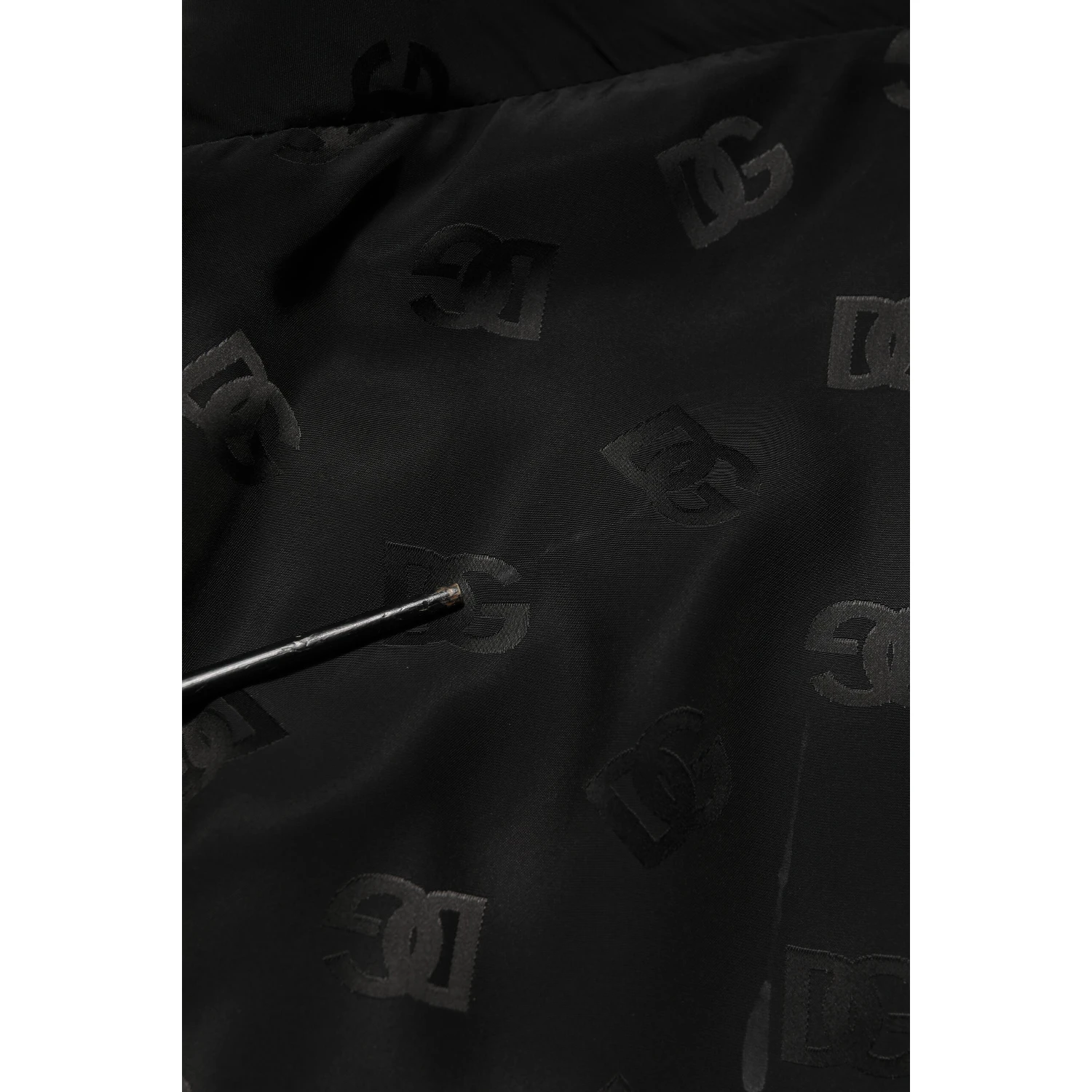 Black Polyester Logo Monogram Coat Jacket